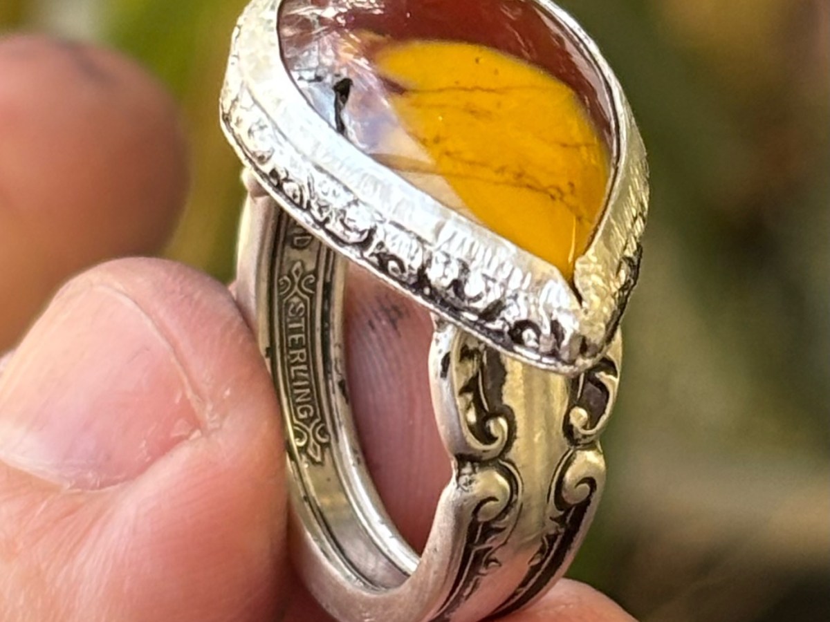 Mookaite and sterling&nbsp;ring